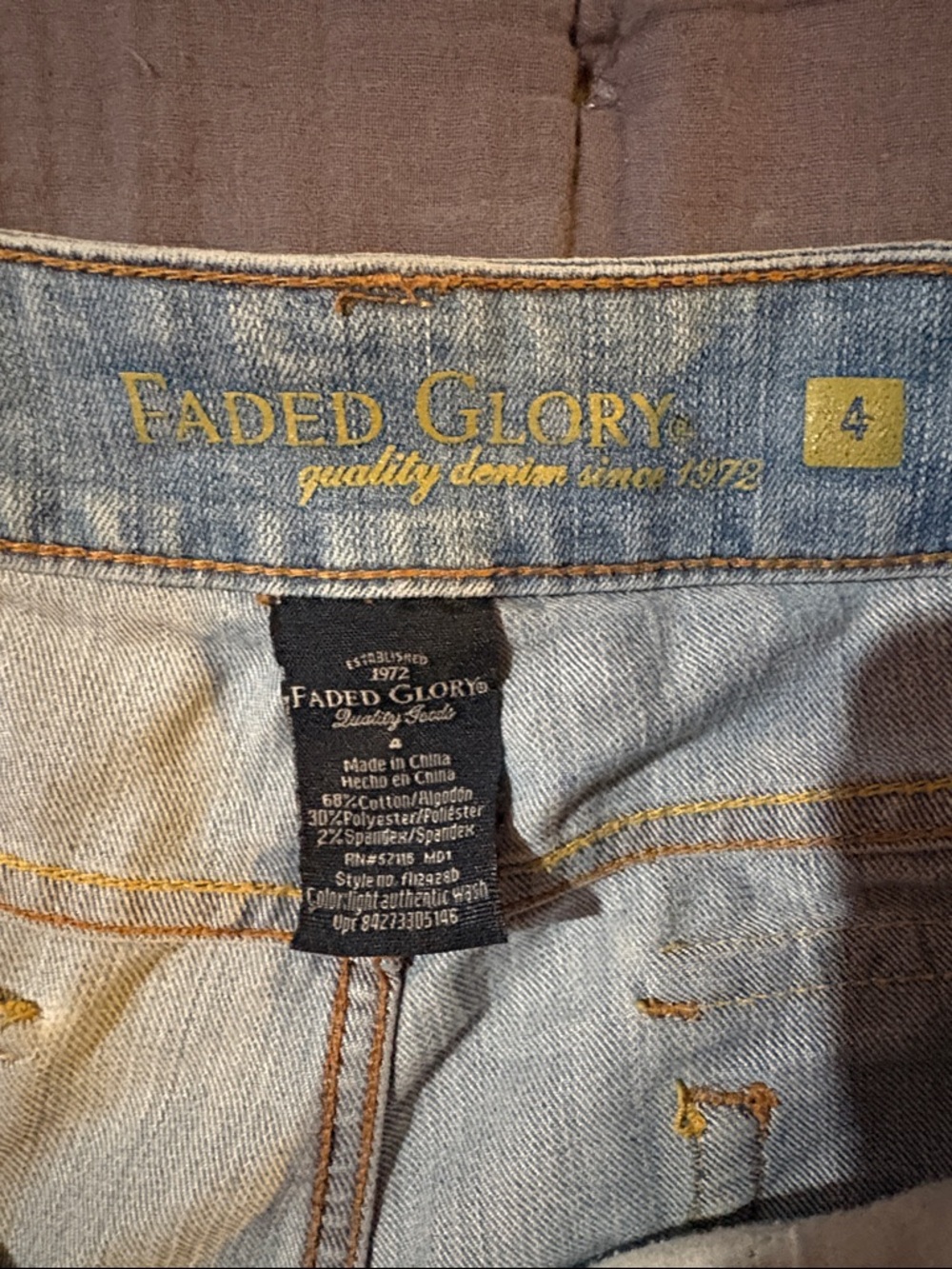 Faded Glory Light Wash Denim Cutoff Shorts - Picture 2 of 5